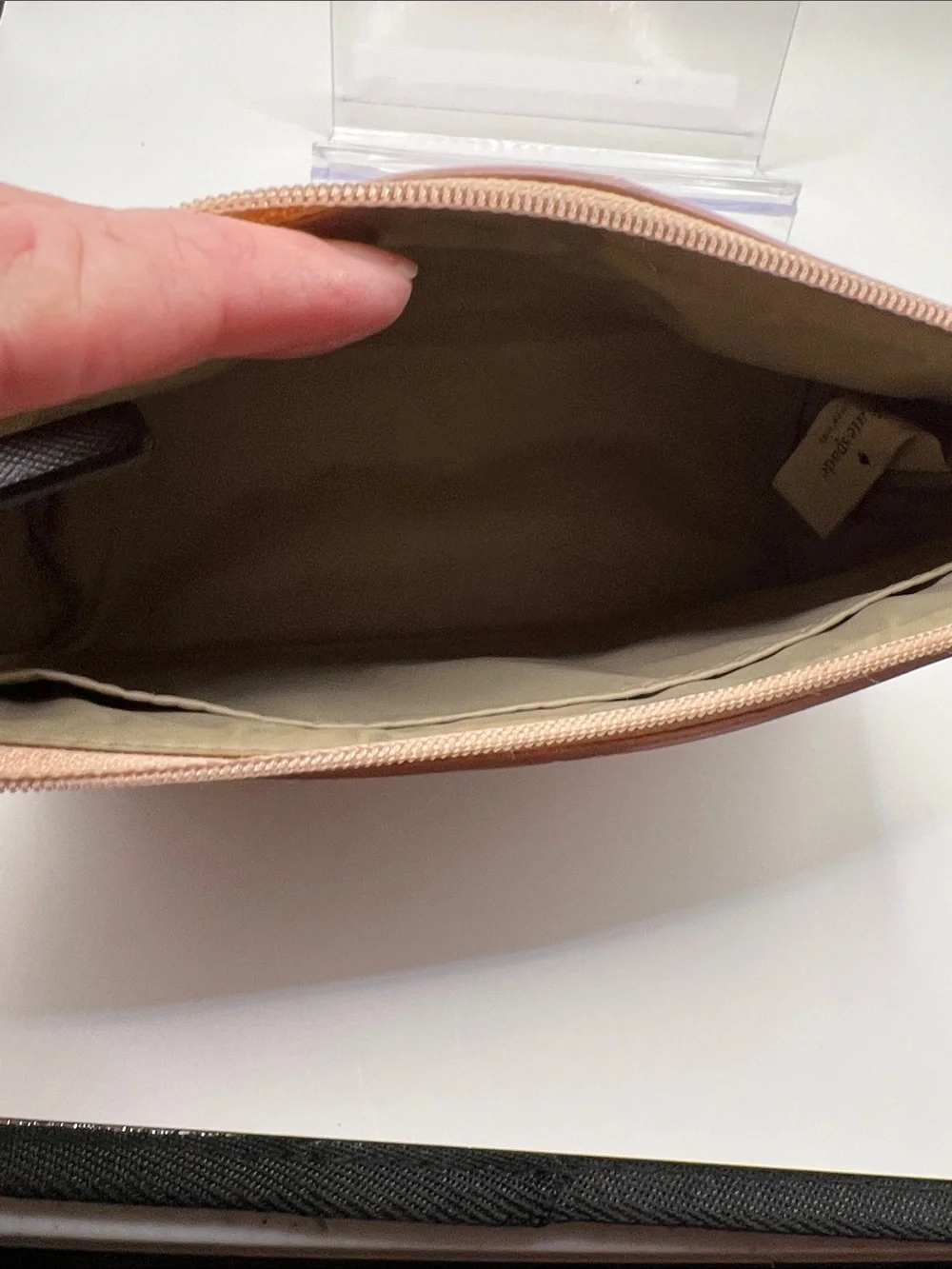 kate spade rose gold glitter cosmetic pouch